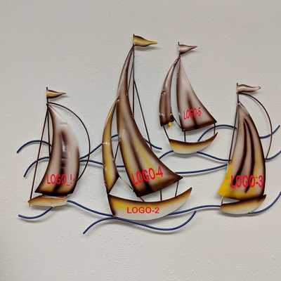 Metal Sailboats on Waves